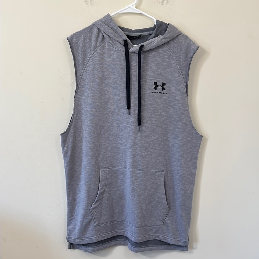 Under Armour Men’s Sportstyle Terry Sleeveless Hoodie Gray Size XL - Picture 2 of 10